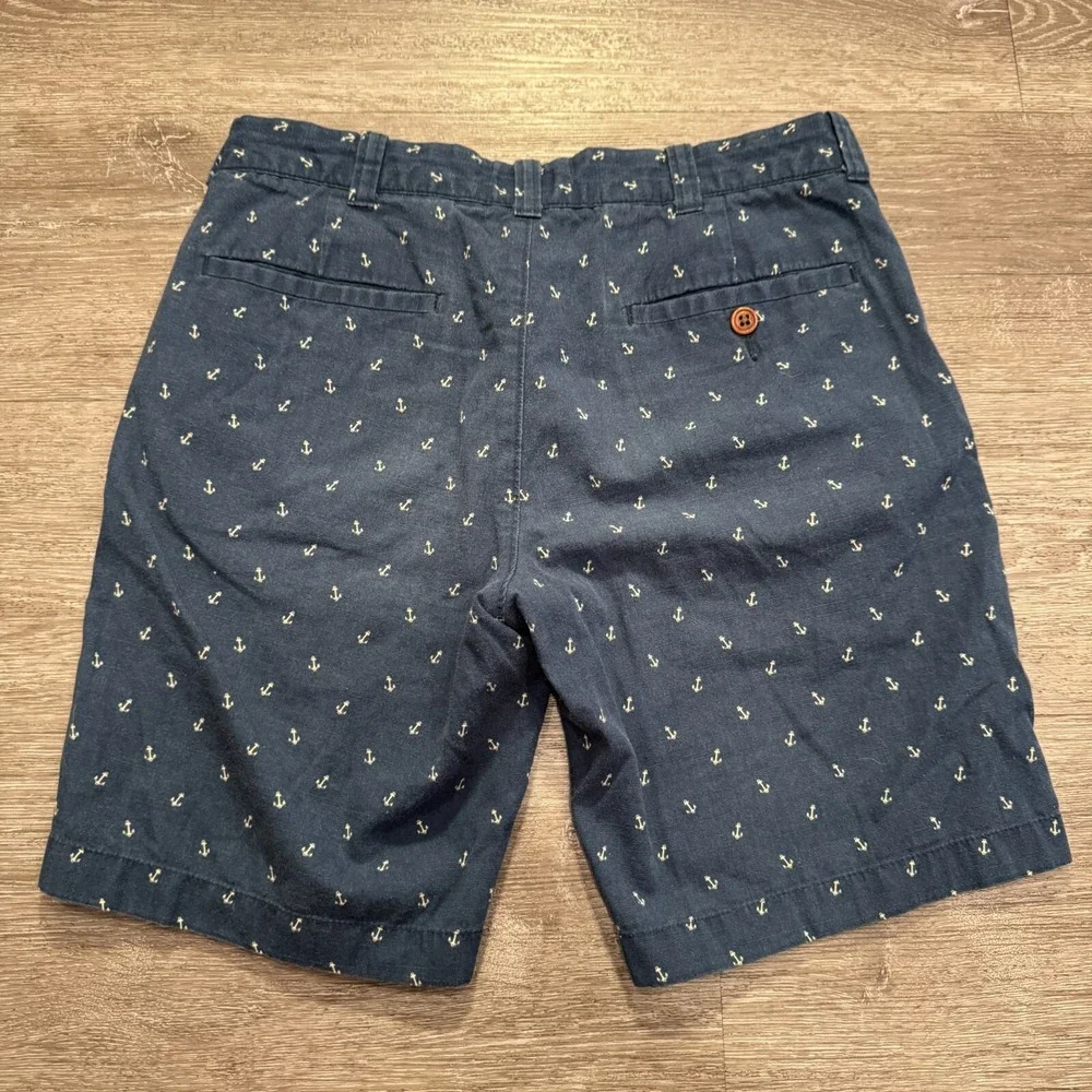 J Crew Shorts Mens 29 Blue Anchor Print Shorts Preppy Casual Nautical Cotton 9